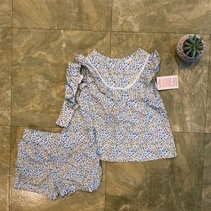 NWT Carter’s Two Piece Set with Matching Headband White Base Floral Design